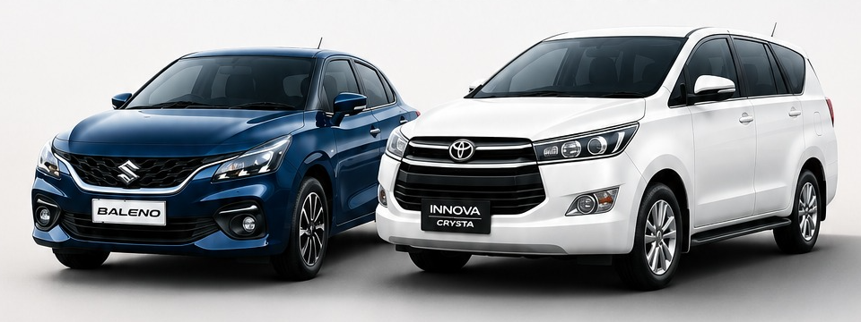Blue Flame Tours fleet — sedan and SUV